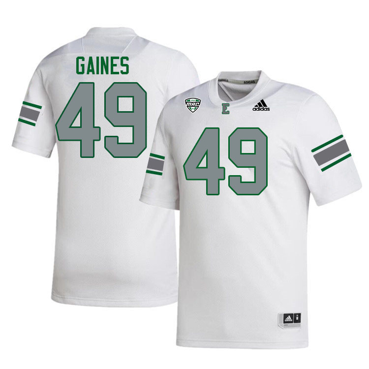 Eastern Michigan Eagles #49 Jaden Gaines College Football Jerseys Stitched Sale-White